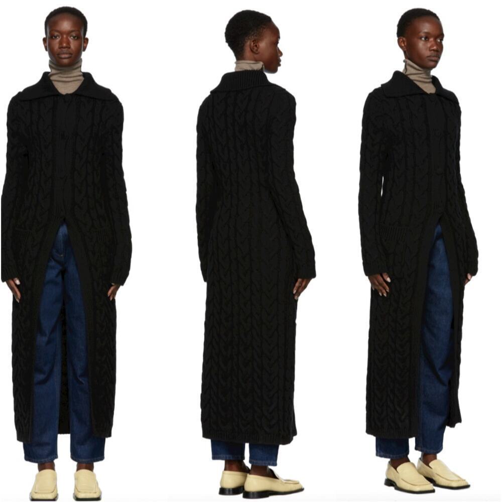 EUC $1995 Brock Collection Black Cashmere Tanya Duster Cardigan Sweater